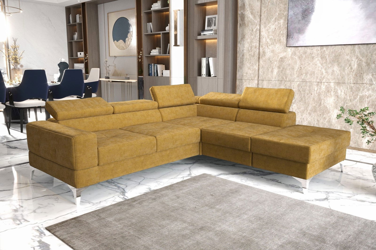 SHADES OF HONEY EXTENDABLE CORNER SOFA TOSCANIA II 230×250 CM -  - My Sofas 