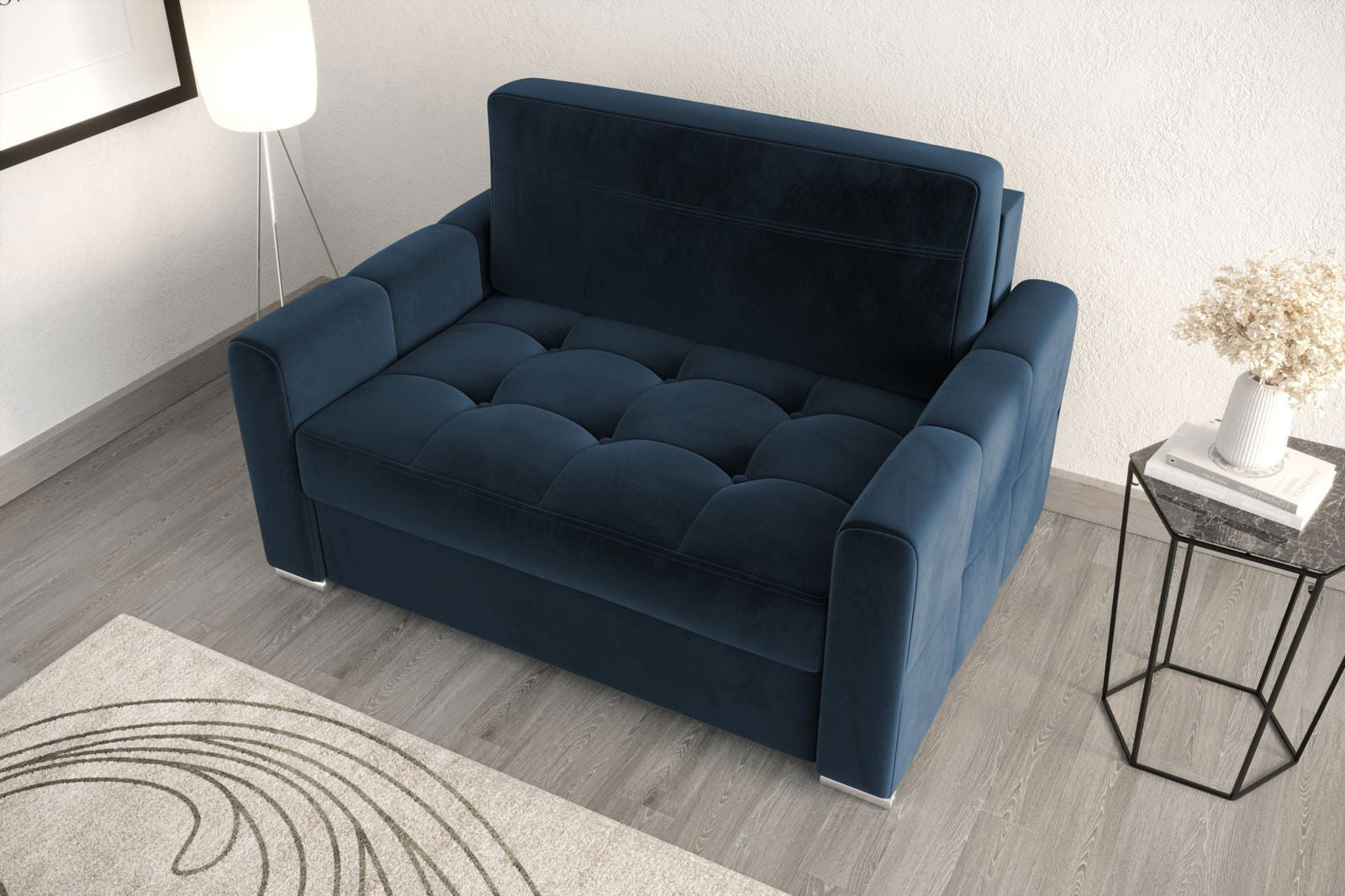 SHADES OF NAVY BLUE AMERICAN SOFA BED VERONA I 140 CM -  - My Sofas 