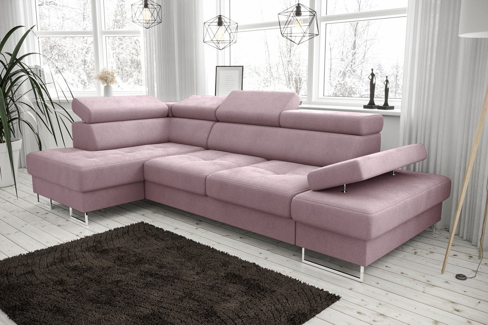 SHADES OF PURPLE CORNER SOFA BED GALAXY MINI 170X280 -  - My Sofas 