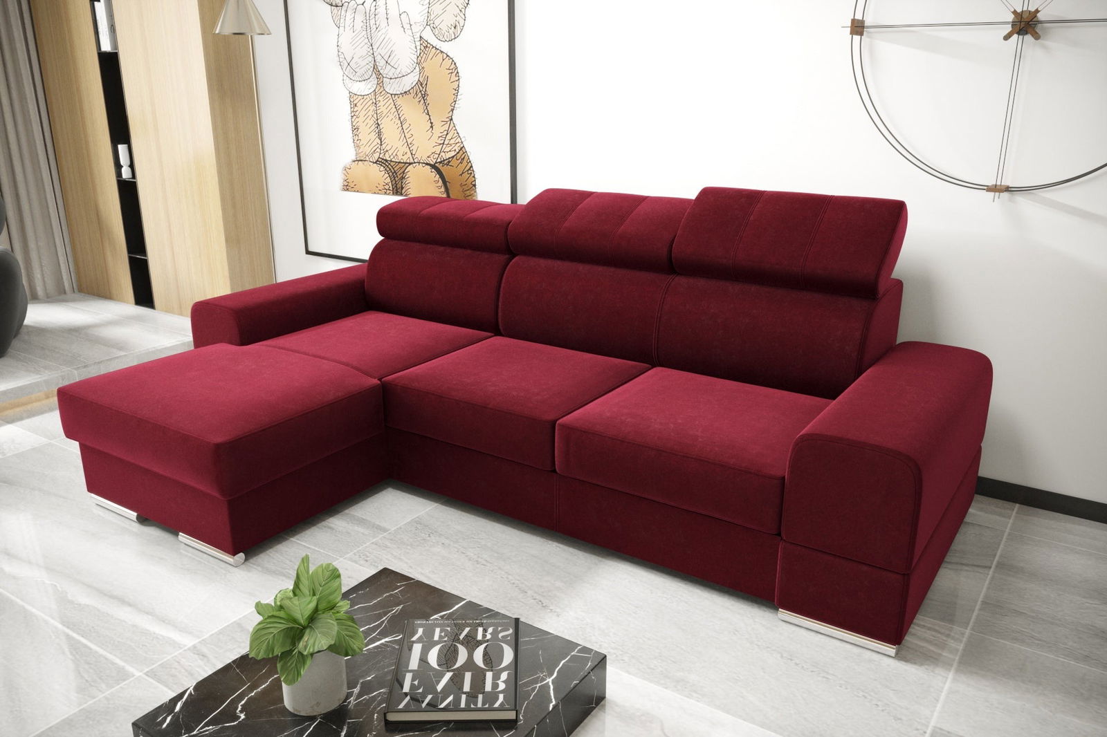 SHADES OF RED CORNER SOFA BED ROYAL MINI 260X160 -  - My Sofas 
