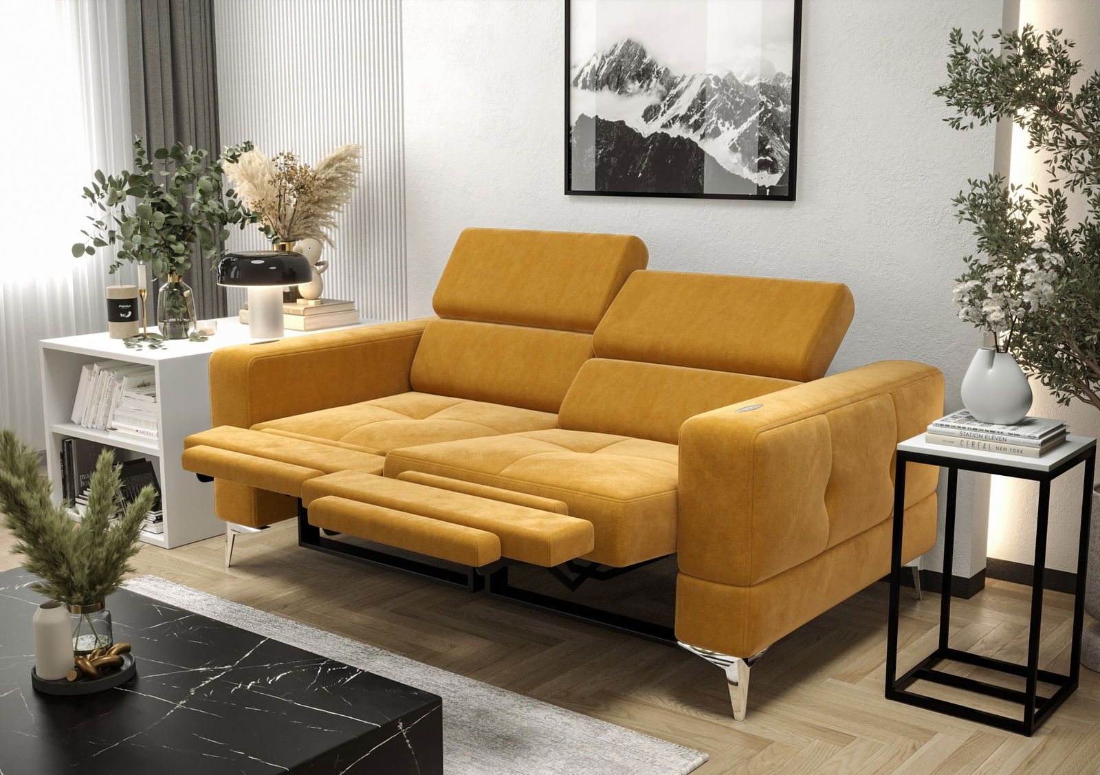 SHADES OF YELLOW TWO-SEATER SOFA TOSCANIA II RELAX 185 CM -  - My Sofas 