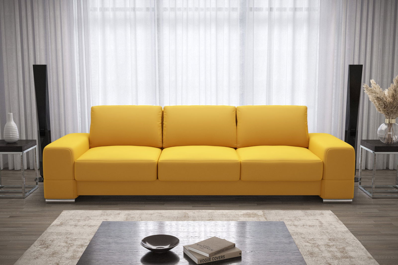 THREE-SEATER SOFA BED ZARA DL 270 CM SHADES OF YELLOW PS9 -  - My Sofas 