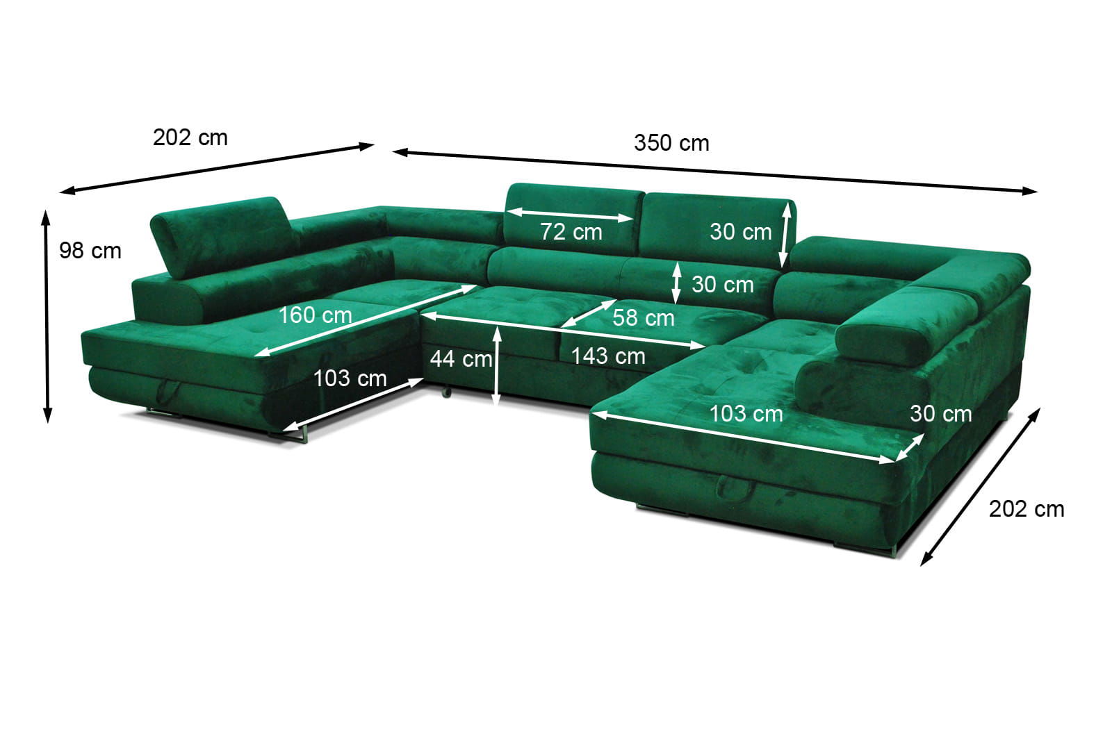 YELLOW SOFA BED MONTANA XL 340X200 CM -  - My Sofas 