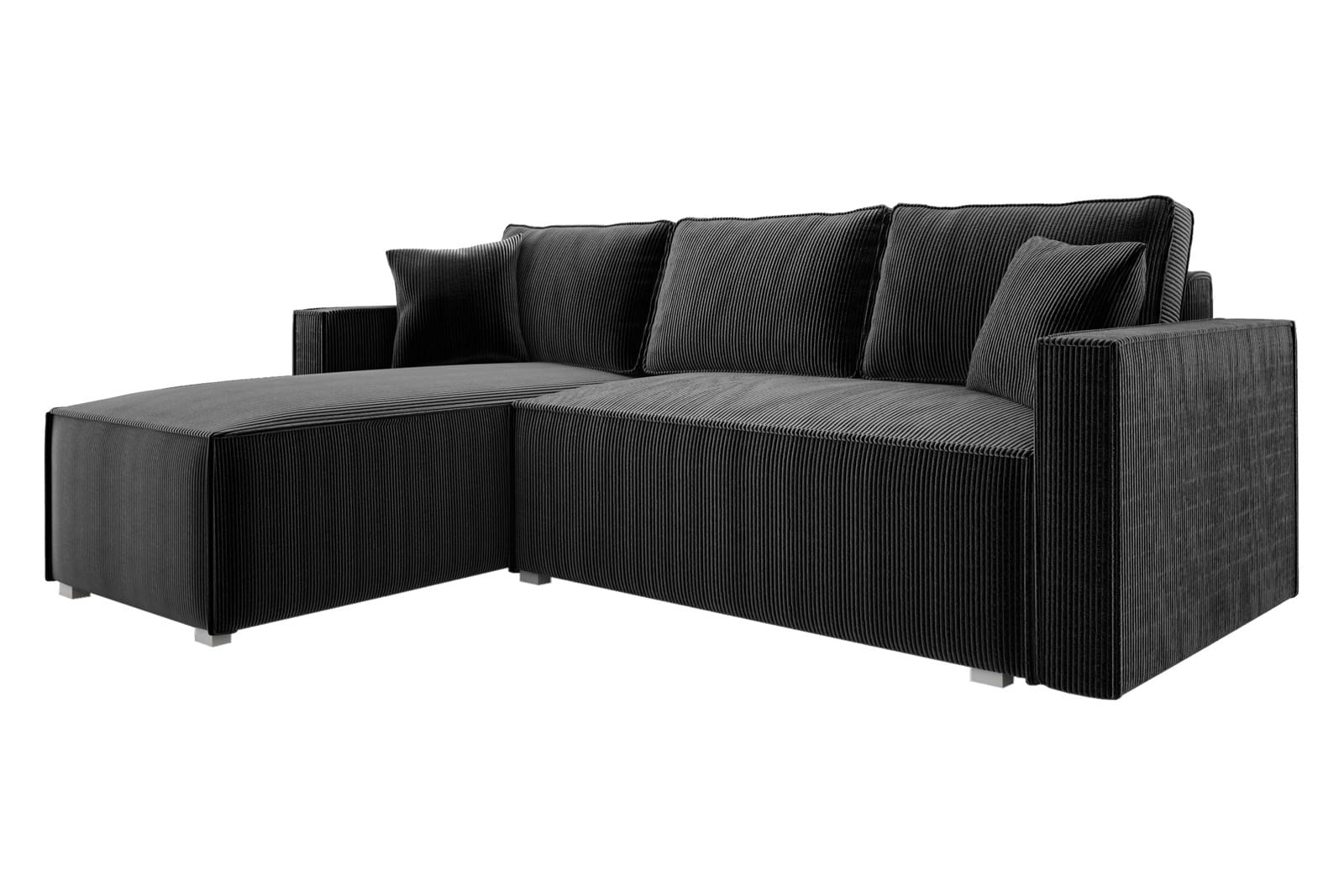 corduroy graphite small corner sofa bed 